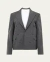 Jw Anderson Double Breasted Tailored Wool Jacket In Gray
