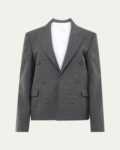 Jw Anderson Double Breasted Tailored Wool Jacket In Gray