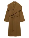 Jw Anderson Double-breasted Wrap Coat In Brown