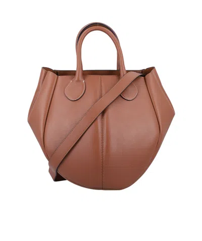 Jw Anderson Double Handle Shoulder Bag In Brown