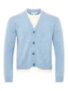 Jw Anderson Double Layer Cardigan In Blue