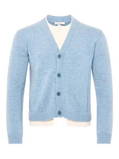 Jw Anderson Double Layer Cardigan In Blue