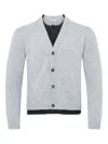 Jw Anderson Double Layer Cardigan In Gray