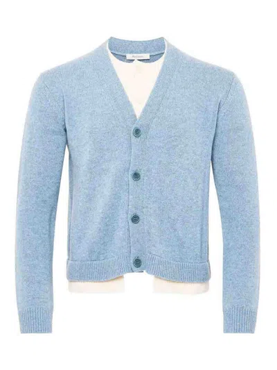 Jw Anderson Double Layer Cardigan In Blue