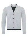Jw Anderson Double Layer Cardigan In Gray