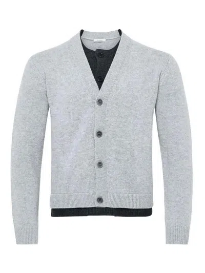 Jw Anderson Double Layer Cardigan In Gray