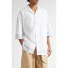 Jw Anderson Double Layer Oversize Camp Shirt In White