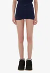 Jw Anderson Double-layer Pointelle Shorts In Navy
