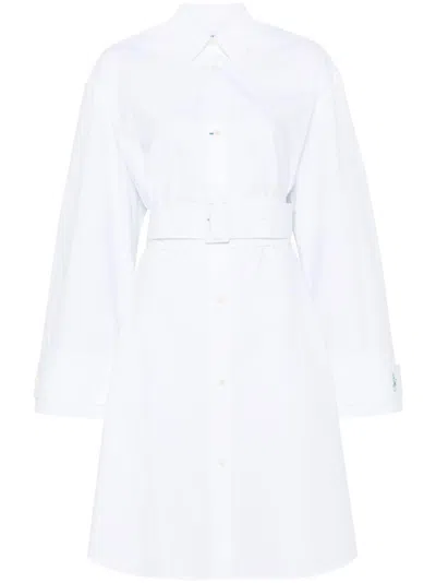 Jw Anderson Double Wrap Shirt Dress In White