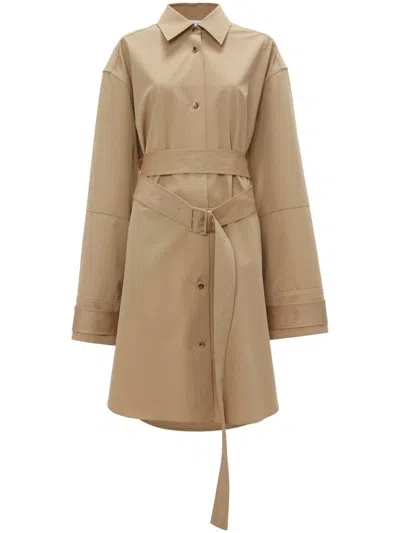 Jw Anderson Double-wrap Trench Dress In Neutrals
