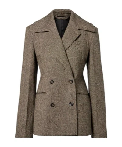 Jw Anderson Double-breasted Suit Jacket In Brown