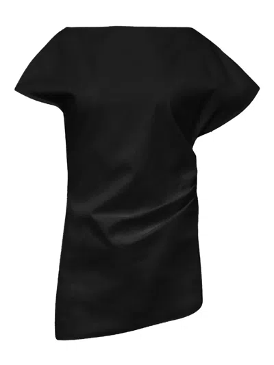 Jw Anderson Draped Asymmetric Blouse In Black