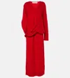 Jw Anderson Draped Asymmetric Wool-blend Dress In Red