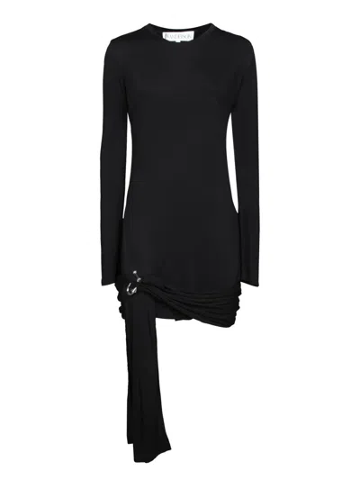 Jw Anderson J. W. Anderson Draped Black Dress With Side Knot