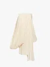 Jw Anderson Draped Wool Crepe Midi Dress In Neutrals