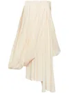 Jw Anderson Draped Wool Crepe Midi Dress In Neutrals