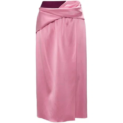 JW ANDERSON JW ANDERSON DRAPED COLOUR-BLOCK TWISTED MIDI SKIRT