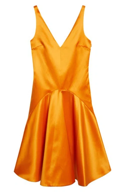 Jw Anderson Draped Double Face Satin Dress In Orange