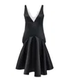 Jw Anderson Draped Hem V Neck Dress In Black
