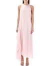 Jw Anderson Sleeveless Draped Midi Dress In Pink