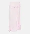 Jw Anderson Twisted Drape Midi Skirt In Pale Pink