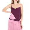 Jw Anderson Draped Satin Sleeveless Tank Top, Brand Size 8 ( Us Size 4 ) In Purple