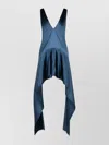Jw Anderson Mens Steel Blue V-neck Panels Stretch-woven Mini Dress In Blue