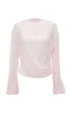 Jw Anderson Draped Sheer-crepe Top In Pink