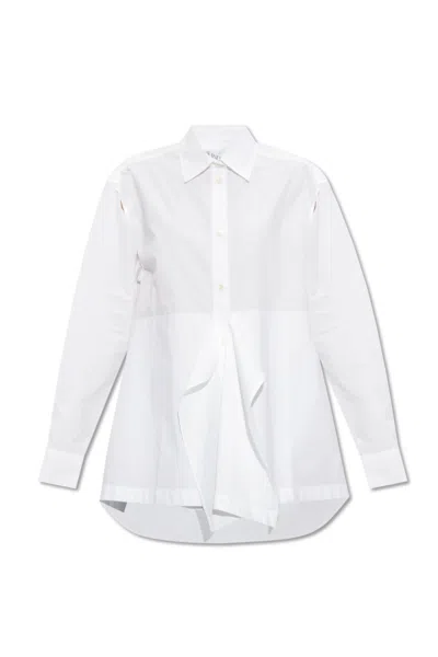 Jw Anderson Draped Shirt With Peplum In White