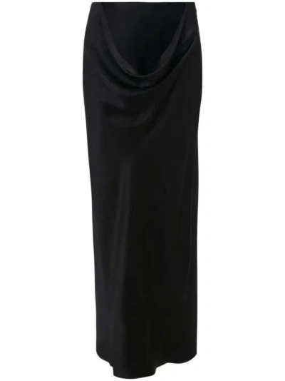 Jw Anderson Draped Silk Maxi Skirt In Black