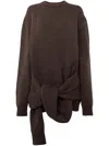 Jw Anderson Draped Tie-front Sweater In 958 Smoke