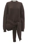 Jw Anderson Draped Tie-front Sweater In Smoke