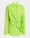 JW ANDERSON DRAPED TWISTED BUTTON-DOWN SHIRT