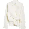 Jw Anderson Ivory Draped Twisted Shirt In Off White