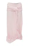 Jw Anderson Twisted Drape Midi Skirt In Pink