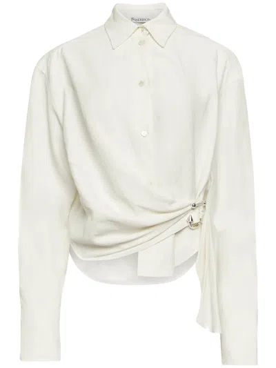 Jw Anderson Draped Twisted Shirt For Women In Beige