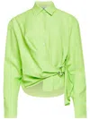 Jw Anderson Draped Twisted Shirt In Green