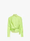 Jw Anderson Draped Twisted Shirt In Green