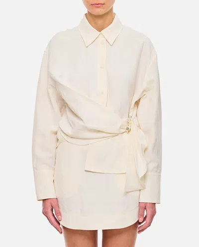 Jw Anderson J.w. Anderson Draped Twisted Shirt In Weiss