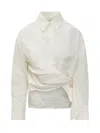 Jw Anderson J. W. Anderson Twisted Design Shirt With Side Tie In White