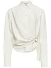 Jw Anderson Ivory Draped Twisted Shirt In White