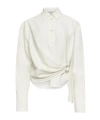 Jw Anderson Ivory Draped Twisted Shirt In White