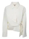 Jw Anderson Ivory Draped Twisted Shirt In White
