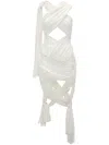 Jw Anderson Draped Wrap Midi Dress In White