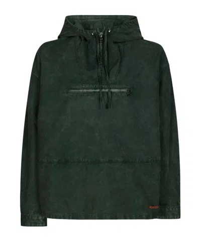 Jw Anderson Drawstring Hooded Jacket In Green