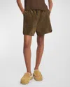 Jw Anderson Suede Drawstring Shorts In Khaki