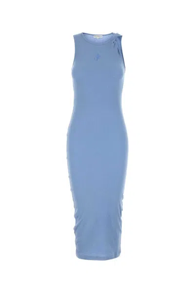 Jw Anderson J. W. Anderson Ribbed Cotton Midi Dress In Blue