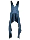 Jw Anderson Mens Steel Blue V-neck Panels Stretch-woven Mini Dress In Blue