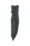 Jw Anderson Tie-sleeve Asymmetric Knit Midi Dress In Gray