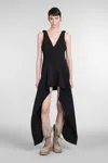Jw Anderson J. W. Anderson V Neck Draped Hem Mini Dress In Black